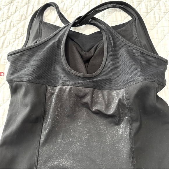 Cynthia Rowley Black Shimmer Active Tank Top Built-In Bra XS - Picture 12 of 15